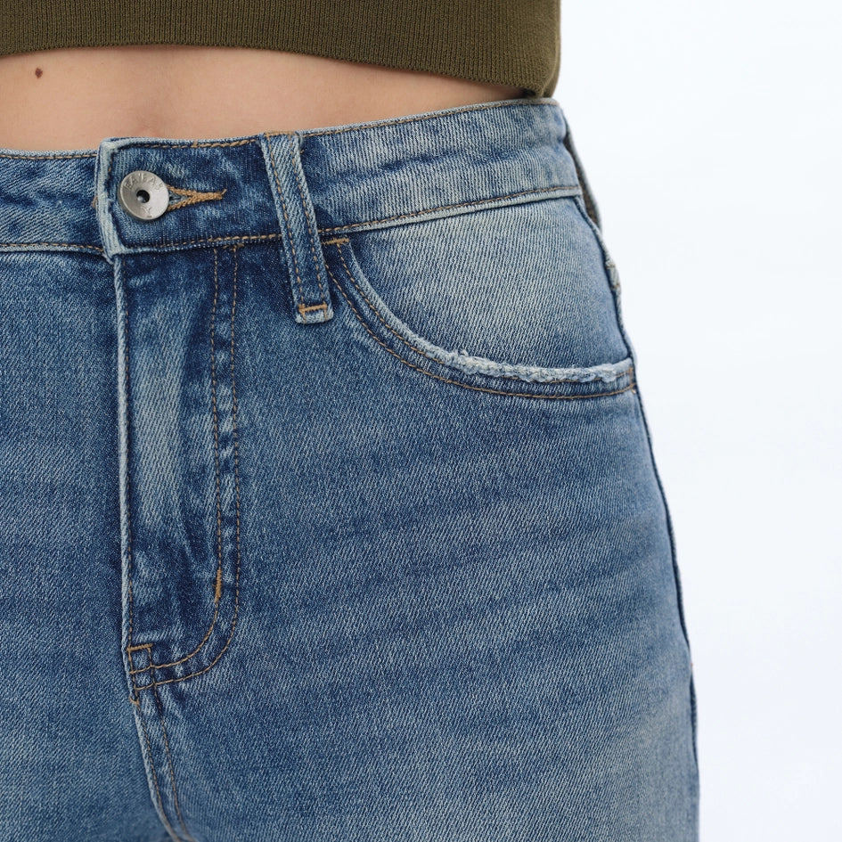 Super High Rise Bootcut Jeans with Finished Hem RETRO-Jeans-BAYEAS-24-RETRO-Urbanheer