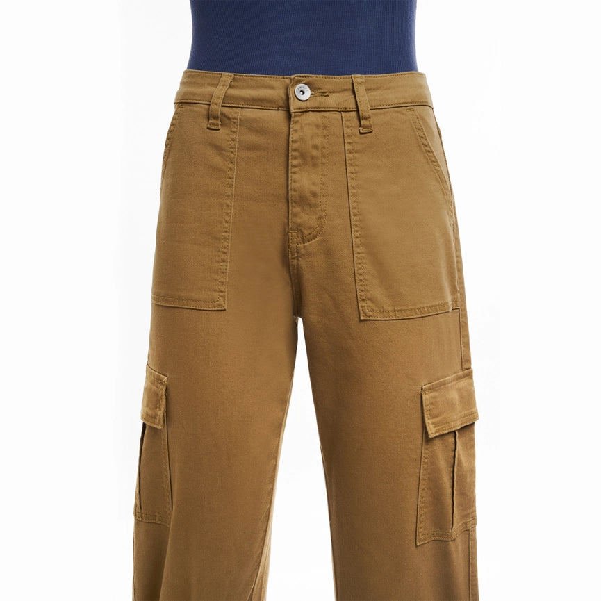 Super High Rise Cargo Straight Twill Pants CAMEL-Cargo Pants-BAYEAS-24-CAMEL-Urbanheer