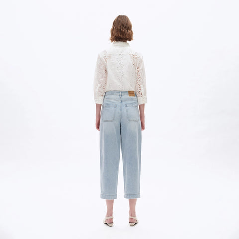 Super High Rise Rise Barrel Jeans with Finished Hem LIGHT BLUE-Jeans-BAYEAS-24-LIGHT BLUE-Urbanheer