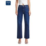 Super High Rise Straight Jeans with Raw Hem Jeans ULTRAMARINE-Jeans-BAYEAS-14W-ULTRAMARINE-Urbanheer