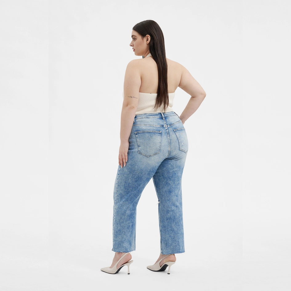 Super High Rise Straight Jeans with Raw Hem PARADISE-Jeans-BAYEAS-14W-PARADISE-Urbanheer