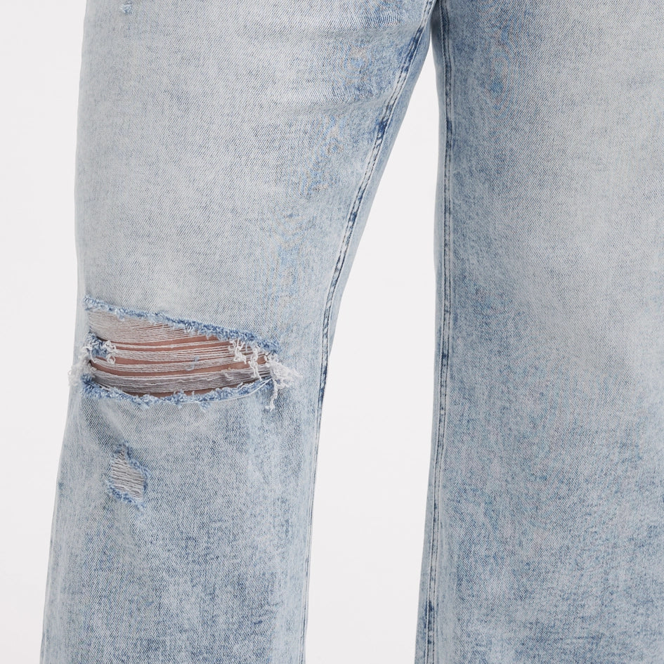 Super High Rise Straight Jeans with Raw Hem SNOWFLAKE-Jeans-BAYEAS-14W-SNOWFLAKE-Urbanheer