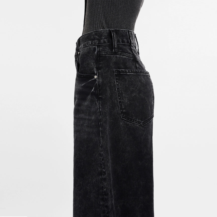 Super High Rise Tailored Barrel Jeans Finished Hem BLACK-Jeans-BAYEAS-24-BLACK-Urbanheer