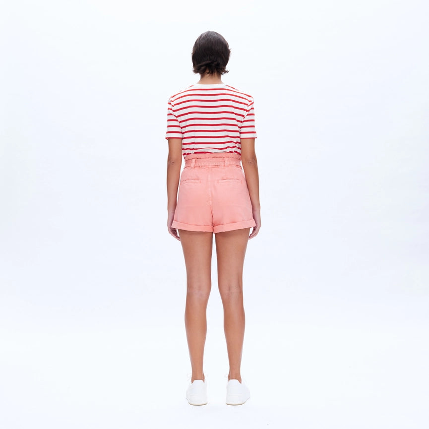 Super High Rise Twill Shorts with Rolled Hem PINK-Shorts-BAYEAS-XS-PINK-Urbanheer