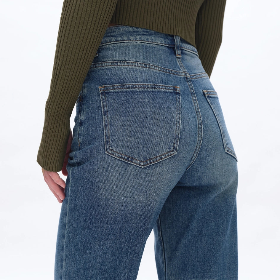 Super High Rise Wide Leg Jeans with Finished Hem RETRO-Jeans-BAYEAS-24-RETRO-Urbanheer