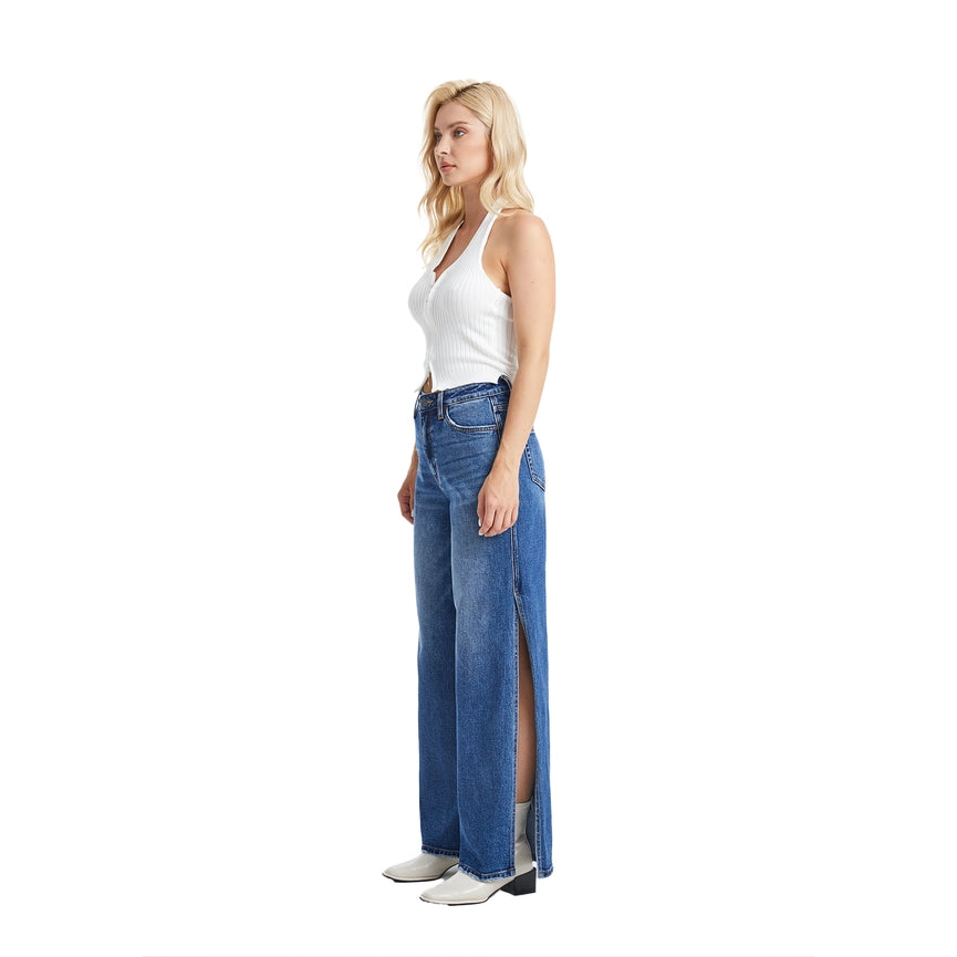 Super High Rise Wide Leg Jeans(Finished Hem,Slit) FREEFALL-Jeans-BAYEAS-24-FREEFALL-Urbanheer