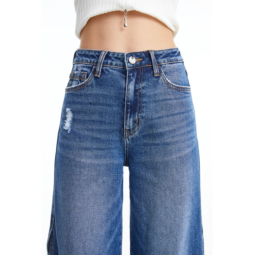Super High Rise Wide Leg Jeans(Finished Hem,Slit) FREEFALL-Jeans-BAYEAS-24-FREEFALL-Urbanheer