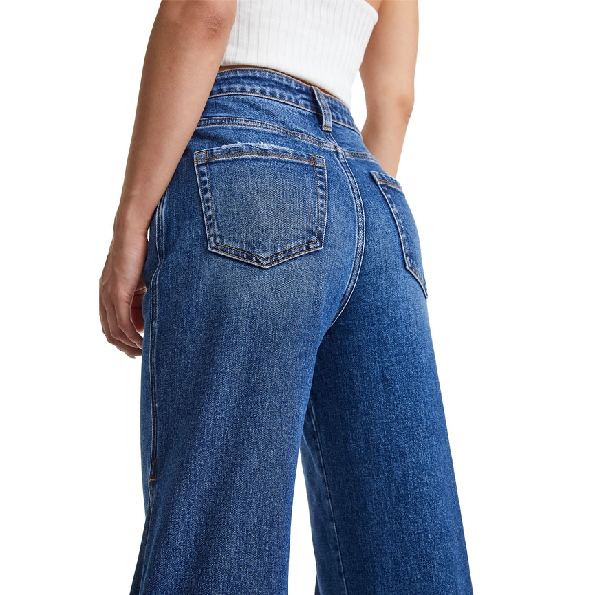 Super High Rise Wide Leg Jeans(Finished Hem,Slit) FREEFALL-Jeans-BAYEAS-24-FREEFALL-Urbanheer