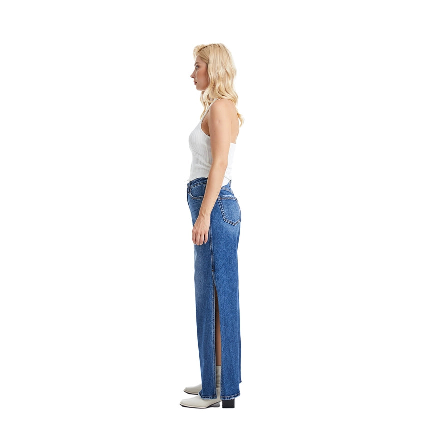 Super High Rise Wide Leg Jeans(Finished Hem,Slit) FREEFALL-Jeans-BAYEAS-24-FREEFALL-Urbanheer