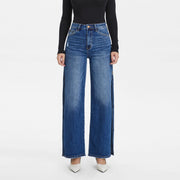 Super High Rise Wide Leg Jeans(Finished Hem,Slit) LOVELY-Jeans-BAYEAS-25-LOVELY-Urbanheer