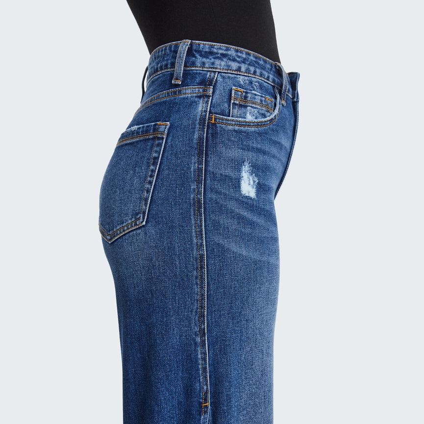 Super High Rise Wide Leg Jeans(Finished Hem,Slit) LOVELY-Jeans-BAYEAS-25-LOVELY-Urbanheer