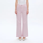 Super High Rise Wide Leg Twill Pants with Raw Hem LIGHT PURPLE-Pants-BAYEAS-24-LIGHT PURPLE-Urbanheer