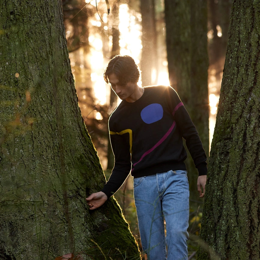 Supernova Pattern Long Sleeve Jacquard Knit Crew Neck Jumper-Jumper-Poplin and Co.-XL-Urbanheer