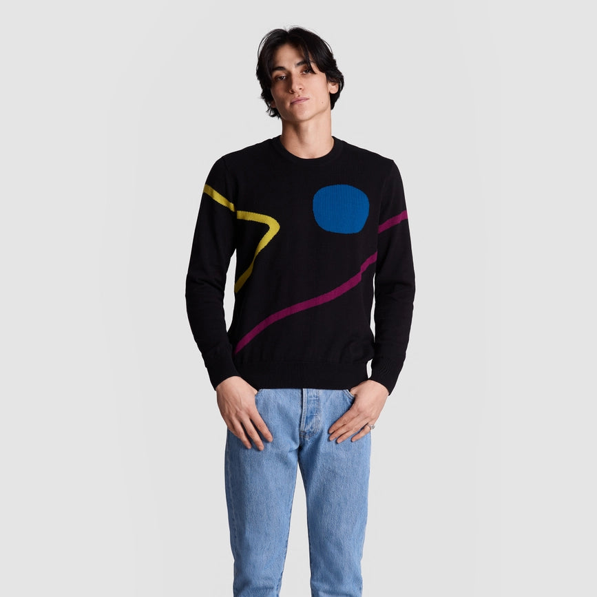 Supernova Pattern Long Sleeve Jacquard Knit Crew Neck Jumper-Jumper-Poplin and Co.-XL-Urbanheer