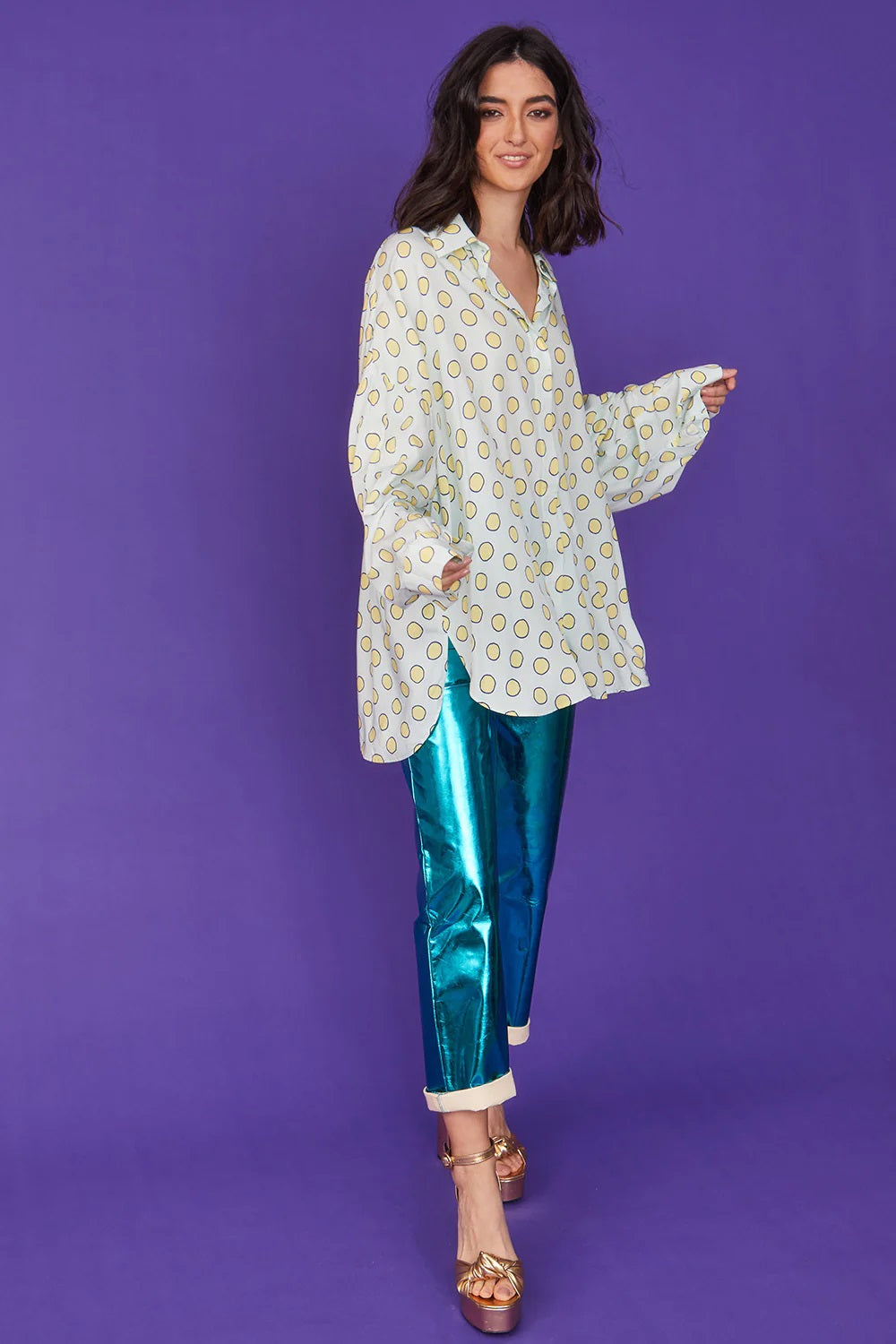 Sustainable Rose Petal Fibre Blue Shirt-Tops-Buy Me Fur Ltd-One Size-Blue-Rose Petal Fibre-Urbanheer