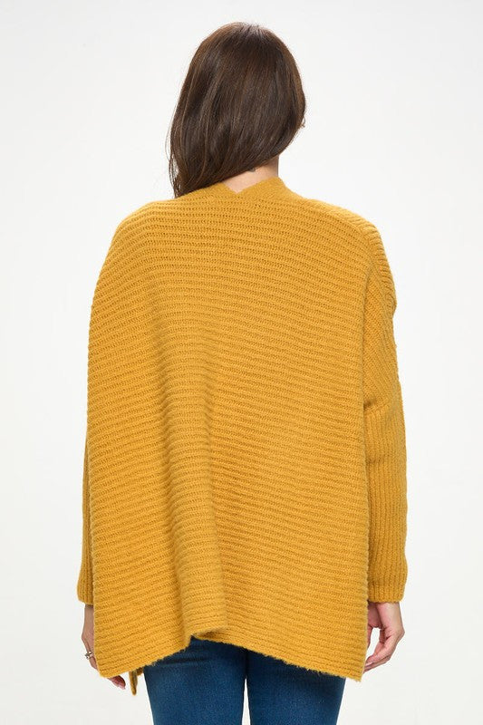 Sweater Open Front Kimono Cardigan-Cardigans-Reneecollection-Small-MUSTARD-Urbanheer