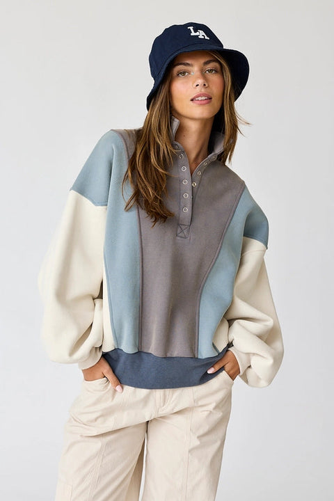Sweatshirt Blue Multi-Sweatshirt-Papermoon-S-Urbanheer