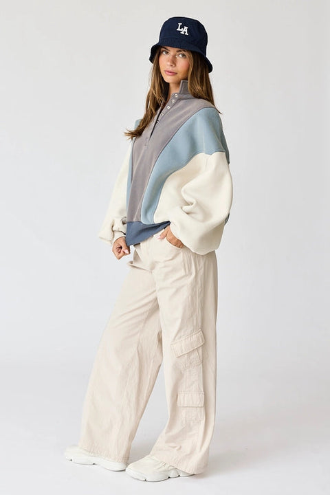 Sweatshirt Blue Multi-Sweatshirt-Papermoon-S-Urbanheer