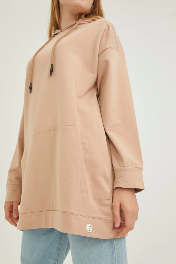 Sweatshirt-Camel 100% Cotton-Sweatshirt-SAARADE-standard-camel-Urbanheer