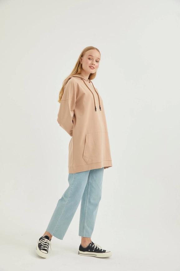 Sweatshirt-Camel 100% Cotton-Sweatshirt-SAARADE-standard-camel-Urbanheer