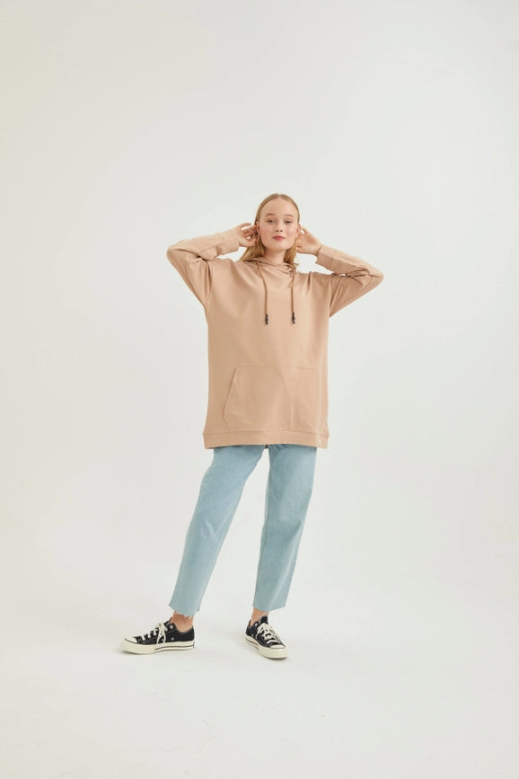 Sweatshirt-Camel 100% Cotton-Sweatshirt-SAARADE-standard-camel-Urbanheer