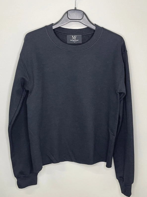 Sweatshirt, Crewneck Black, Iridescent Angel Wings On Back-Sweatshirt-Moving Forward Designs-XS-Urbanheer