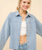 Sweatshirt Denim Wash Shirt Jacket - Light Denim