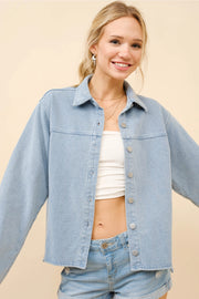 Sweatshirt Denim Wash Shirt Jacket