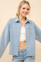 Sweatshirt Denim Wash Shirt Jacket - Light Denim