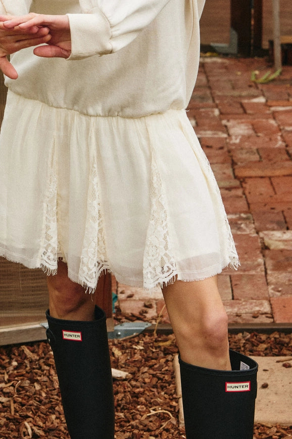 Sweatshirt Two-in-One Mini Dress-Dress-Lara Daisy-S-Cream-Urbanheer