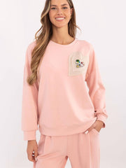 Sweatshirt model 207031 Italy Moda-Sweatshirts for Women-Italy Moda-pink-one-size-fits-all-Urbanheer