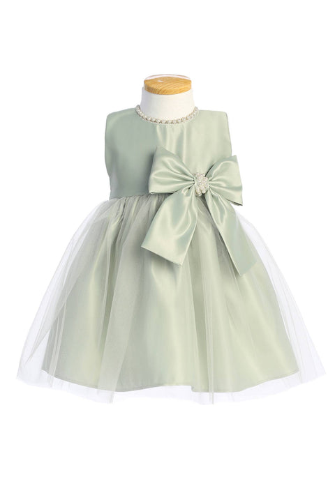 Sweet Kids, Inc. - SK781 - satin and tulle with pearl & bow accent: Ivory / 7