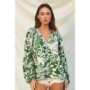 Sweet Summer Ruffled Neck Top (1) Ibiza Palm-Top-Dress Forum-S-IBIZA PALM-Urbanheer
