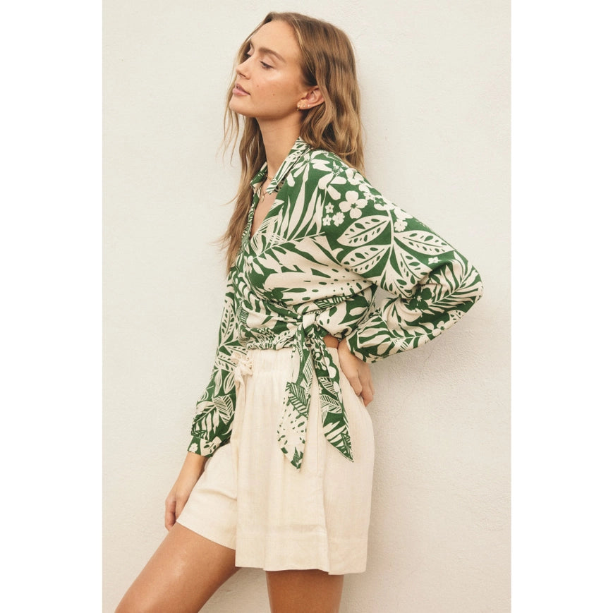 Sweet Summer Wrap Collared Shirt Ibiza Palm-SHIRT-Dress Forum-S-Urbanheer