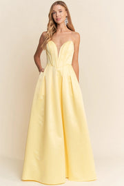 Sweetheart Neck Sleeveless Maxi Dress Yellow-Dress-Maniju-S-Urbanheer