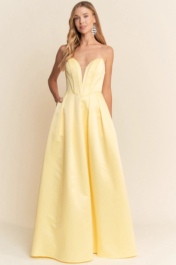 Sweetheart Neck Sleeveless Maxi Dress Yellow-Dress-Maniju-S-Urbanheer