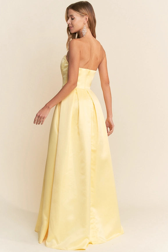Sweetheart Neck Sleeveless Maxi Dress Yellow-Dress-Maniju-S-Urbanheer