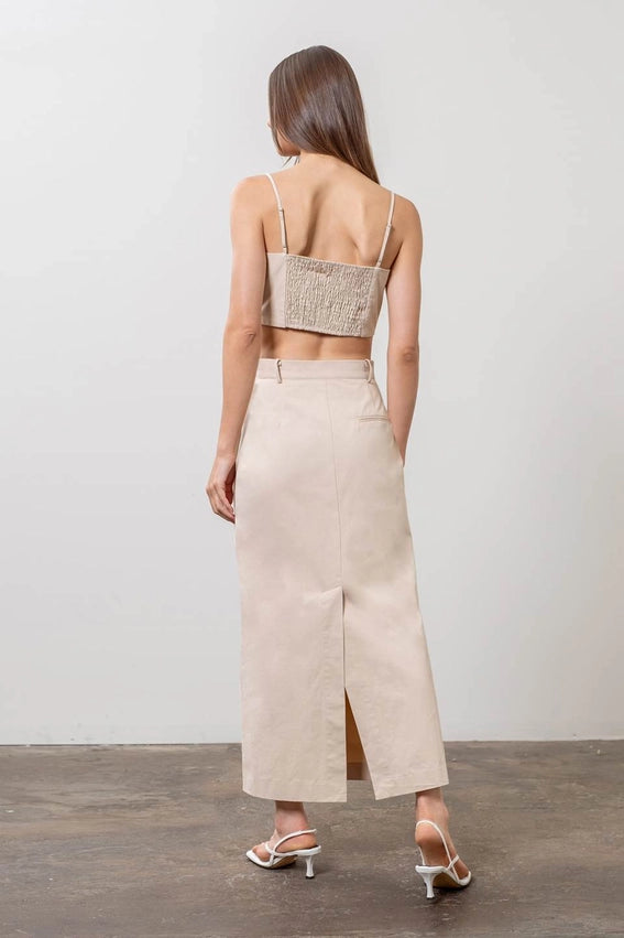 Sweetheart Neckline Wrap Crop Top-Top-Moon River-XS-BEIGE-Urbanheer