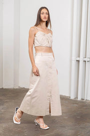 Sweetheart Neckline Wrap Crop Top-Top-Moon River-XS-BEIGE-Urbanheer