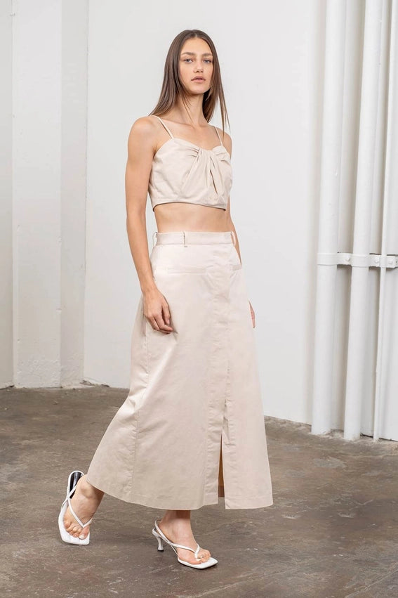 Sweetheart Neckline Wrap Crop Top-Top-Moon River-XS-BEIGE-Urbanheer