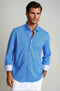 Swiss Check Long Sleeve Tech Shirt - Blue