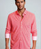 Swiss Check Long Sleeve Tech Shirt - Red