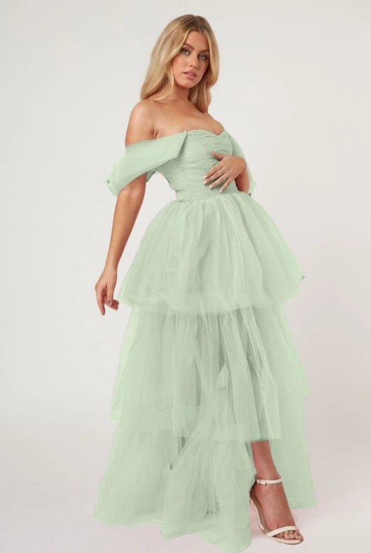 Sydney Tulle Maxi Dress in Sage-Dress-Lace & Beads-6-Sage-Urbanheer