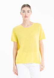T-shirt col rond cachemire jaune fluo femme - AVA 6-t-shirt femme-Studio Cashmere8-M-SC8-01080-jaune fluo-Urbanheer