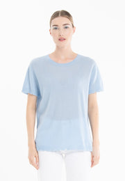 T-shirt col rond en cachemire baby blue femme - AVA 6-t-shirt femme-Studio Cashmere8-S-SC8-01079-baby blue-Urbanheer