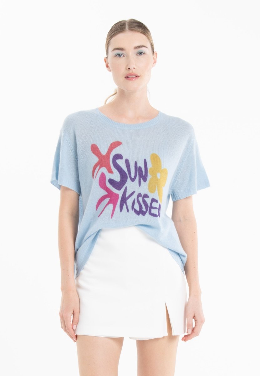 T-shirt col rond en cachemire baby blue imprimé femme - KELLY 18-col rond femme-Studio Cashmere8-S-M-SC8-01099-baby blue/imprimé-Urbanheer