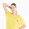 T-shirt col rond en cachemire jaune fluo brodé femme - KELLY 15-col rond femme-Studio Cashmere8-S-M-SC8-01096-jaune fluo/imprimé-Urbanheer