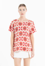T-shirt col rond en cachemire skin imprimé floral femme - KELLY 23-col rond femme-Studio Cashmere8-S-M-SC8-01104-skin/imprimé-Urbanheer
