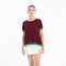 T-shirt col rond ultrafin cachemire et laine rouge bordeaux/ vert femme - KELLY 1-col rond femme-Studio Cashmere8-S-M-SC8-01010-rouge bordeaux/vert-Urbanheer