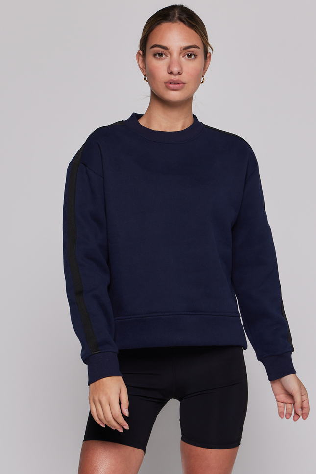 Sideline Fleece Sweatshirt-rebody-True Navy/Black-XS-Urbanheer